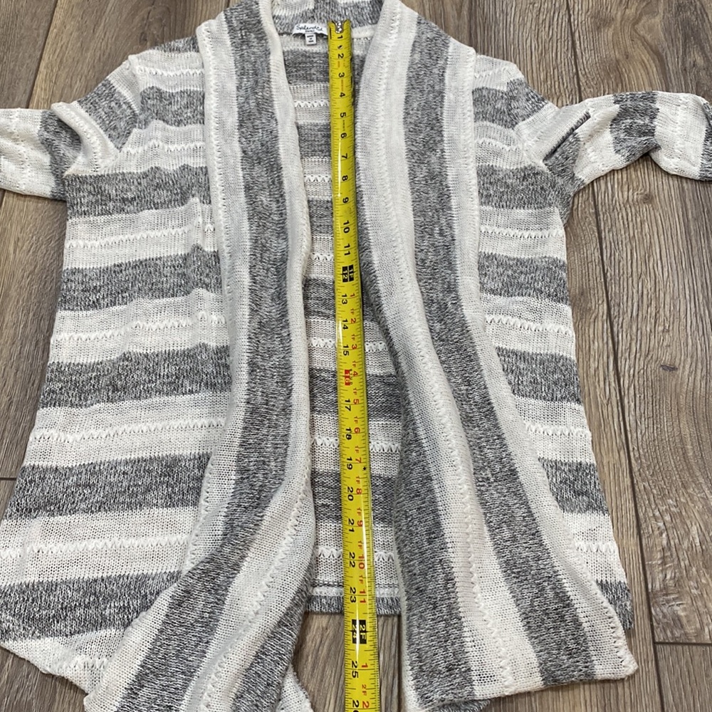 SPLENDID Nordstrom Light Cardigan Gray & White Shawl Collared SMALL - Picture 6 of 9